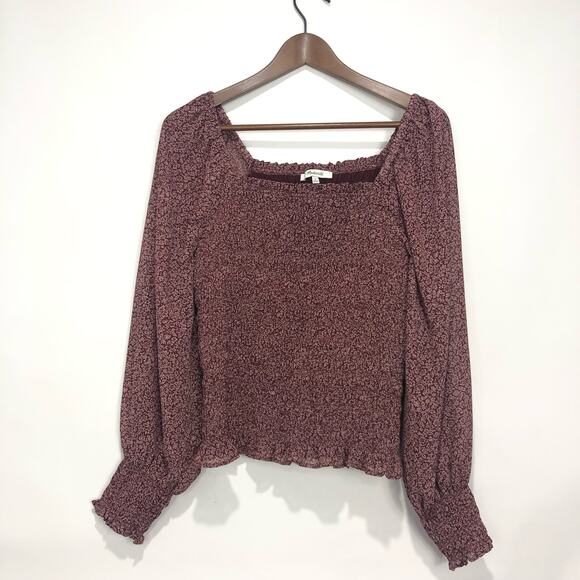 Madewell Lucie Bubble-Sleeve Smocked Top in Cottage Garden Size M - Picture 2 of 7